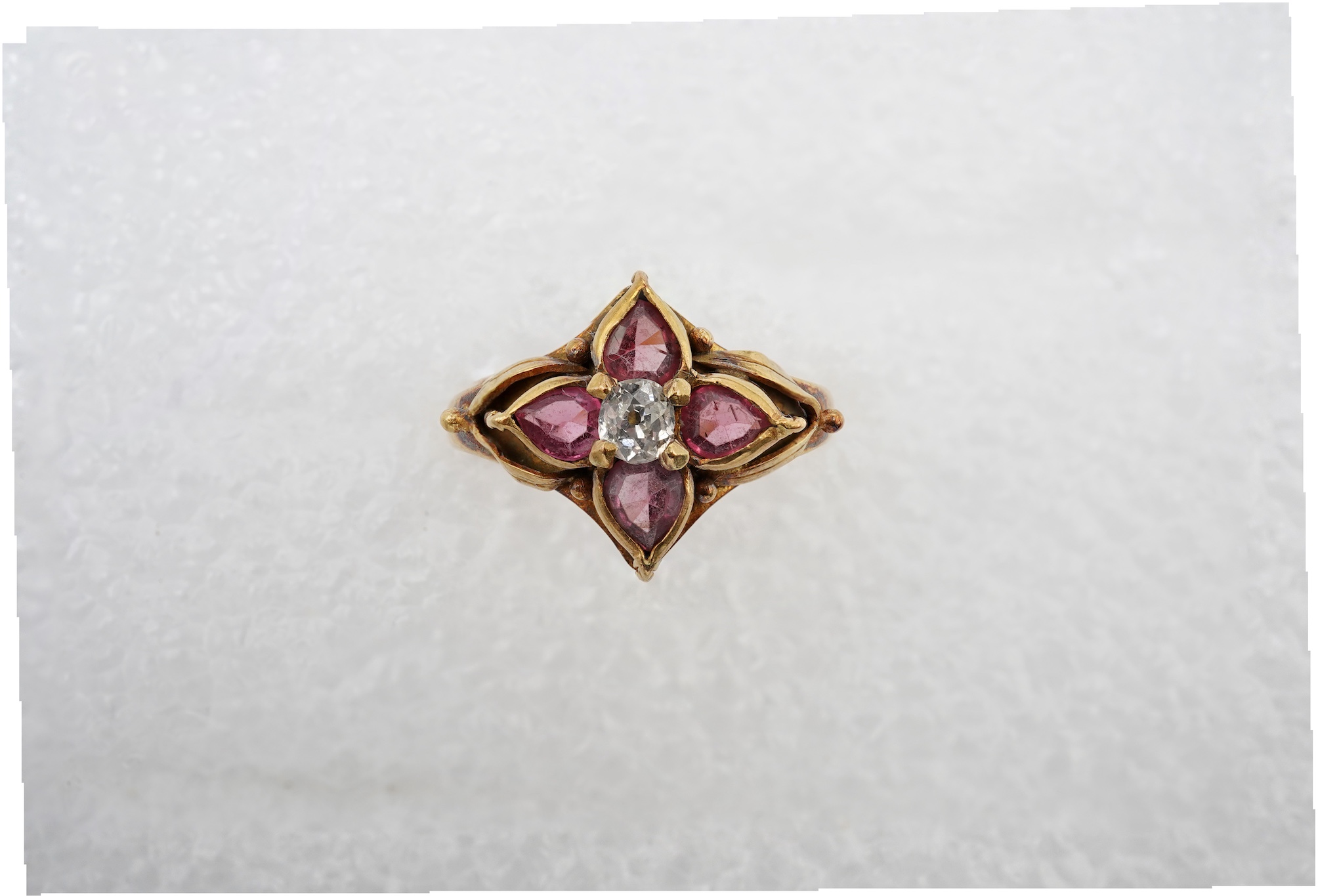 A pink tourmaline and diamond ring, circa 1988